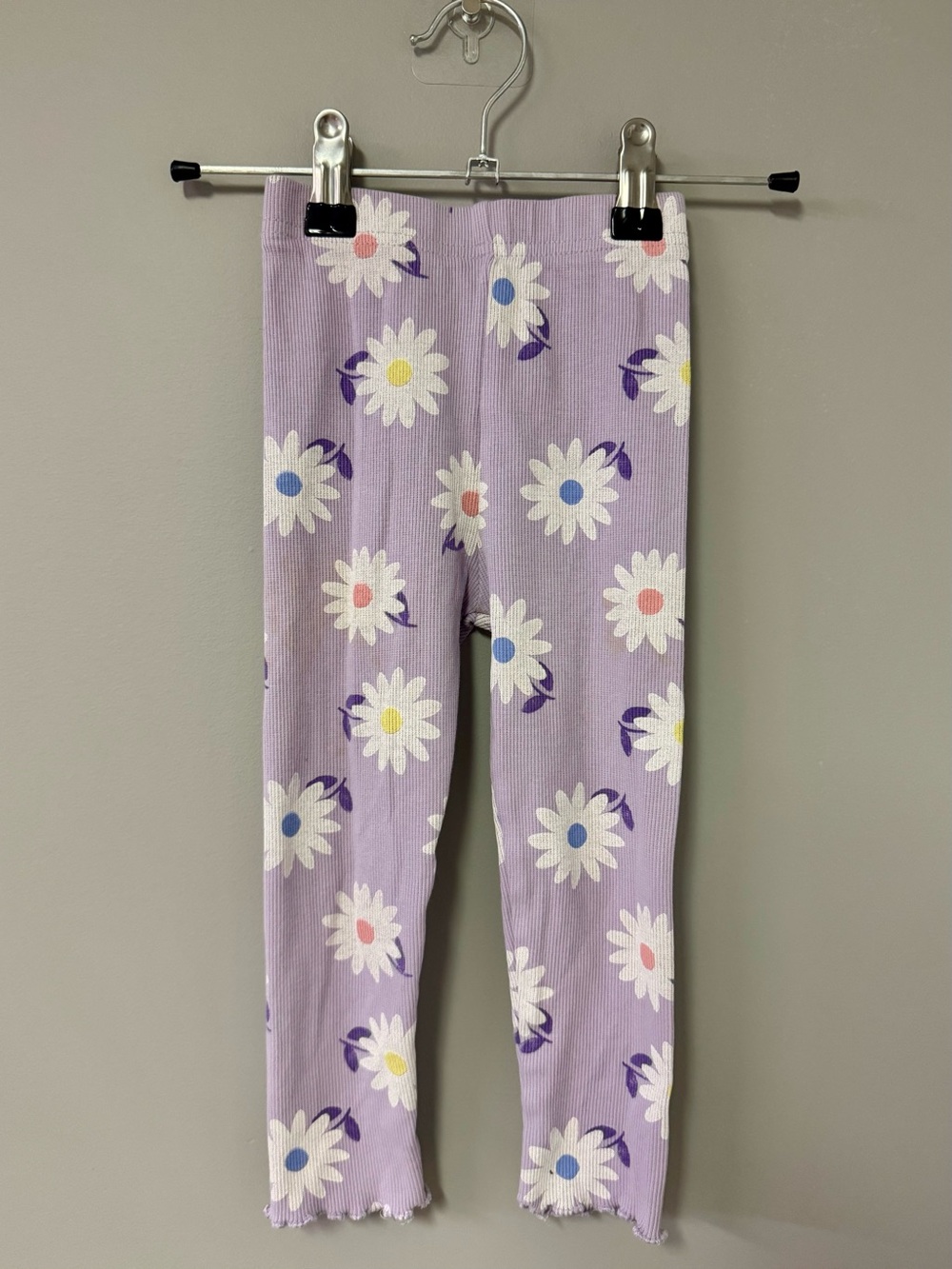 Joe Fresh Lavender Daisy Print Ribbed Leggings